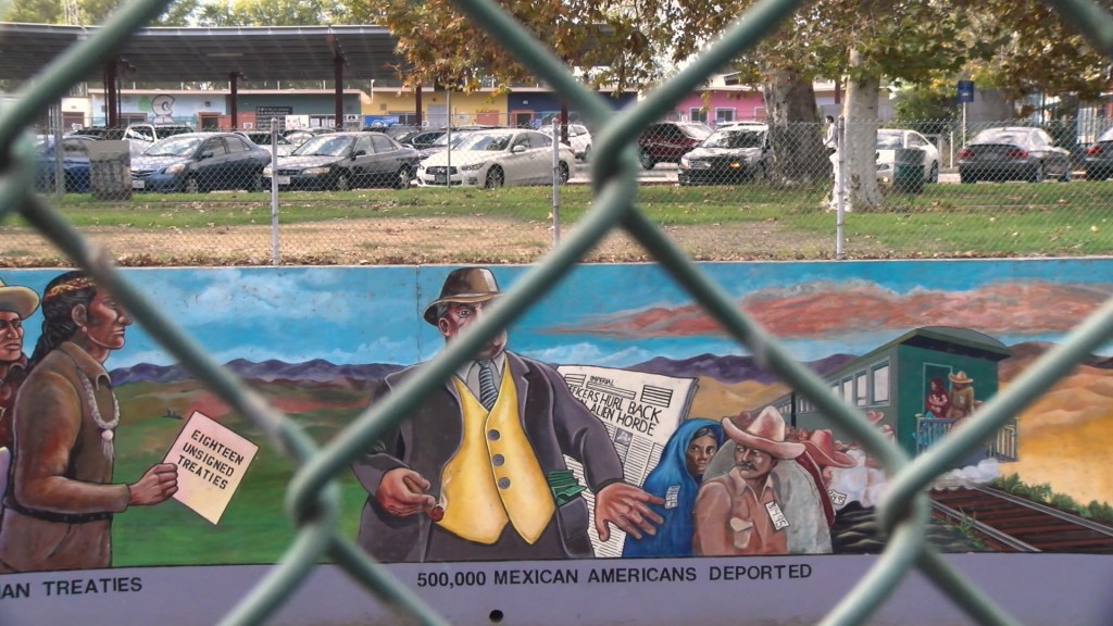 A section of the Great Wall depicts 500,000 Mexican Americans deported in the Mexican Repatriation